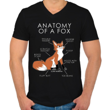 PRINTFASHION Anatomy of a fox - Férfi V-nyakú póló - Fekete férfi póló