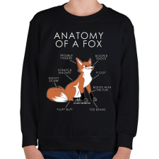 PRINTFASHION Anatomy of a fox - Gyerek pulóver - Fekete gyerek pulóver, kardigán