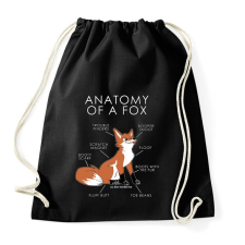 PRINTFASHION Anatomy of a fox - Sportzsák, Tornazsák - Fekete tornazsák