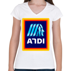 PRINTFASHION Andi - Női V-nyakú póló - Fehér
