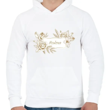 PRINTFASHION Andrea - Férfi kapucnis pulóver - Fehér férfi pulóver, kardigán
