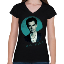 PRINTFASHION andrew garfield - Női V-nyakú póló - Fekete női póló