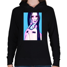 PRINTFASHION Android-ember-lány-absztrakt_1 - Női kapucnis pulóver - Fekete