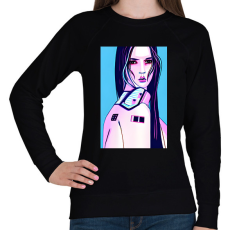 PRINTFASHION Android-ember-lány-absztrakt_1 - Női pulóver - Fekete