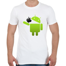 PRINTFASHION Android megeszi az almát - Férfi póló - Fehér férfi póló