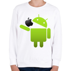 PRINTFASHION Android megeszi az almát - Gyerek pulóver - Fehér