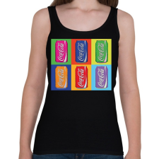 PRINTFASHION Andy Warhol - Coca cola - Női atléta - Fekete női trikó