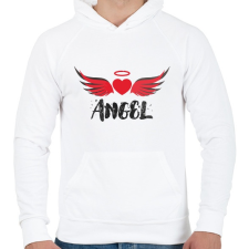 PRINTFASHION ANGEL - Férfi kapucnis pulóver - Fehér férfi pulóver, kardigán