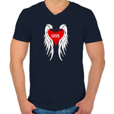 PRINTFASHION Angel - Férfi V-nyakú póló - Sötétkék