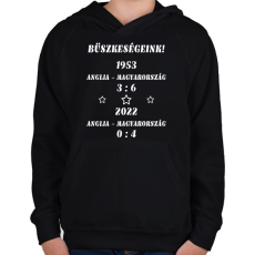 PRINTFASHION Anglia - Magyarország fehér - Gyerek kapucnis pulóver - Fekete