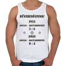 PRINTFASHION Anglia - Magyarország fekete - Férfi atléta - Fehér atléta, trikó