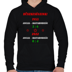 PRINTFASHION Anglia - Magyarország színes - Férfi kapucnis pulóver - Fekete