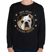 PRINTFASHION Angol buldog - Legjobb barát - Gyerek pulóver - Fekete gyerek pulóver, kardigán
