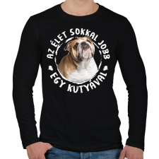 PRINTFASHION Angol Bulldog - Férfi hosszú ujjú póló - Fekete férfi póló