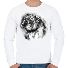 PRINTFASHION angol bulldog  - Férfi pulóver - Fehér