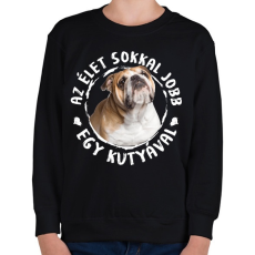 PRINTFASHION Angol Bulldog - Gyerek pulóver - Fekete