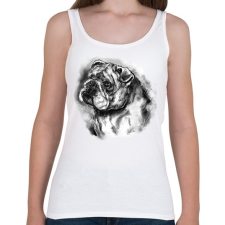 PRINTFASHION angol bulldog  - Női atléta - Fehér női trikó