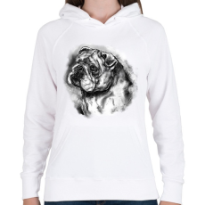 PRINTFASHION angol bulldog  - Női kapucnis pulóver - Fehér