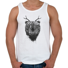 PRINTFASHION Angry bear with antlers - Férfi atléta - Fehér atléta, trikó