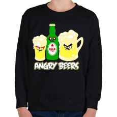 PRINTFASHION Angry Beers - Gyerek pulóver - Fekete