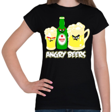 PRINTFASHION Angry Beers - Női póló - Fekete női póló