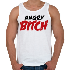 PRINTFASHION Angry Bitch - Férfi atléta - Fehér