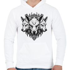 PRINTFASHION angry cerberus - Férfi kapucnis pulóver - Fehér férfi pulóver, kardigán