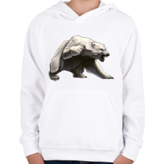 PRINTFASHION Angry Polar Bear - Gyerek kapucnis pulóver - Fehér