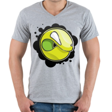 PRINTFASHION Angryball - Férfi V-nyakú póló - Sport szürke férfi póló