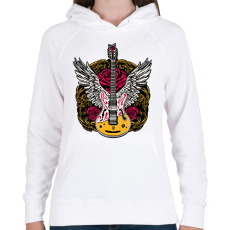 PRINTFASHION Angyali gitár - Női kapucnis pulóver - Fehér