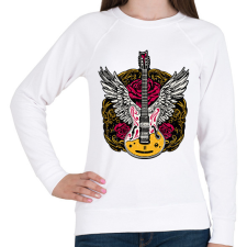 PRINTFASHION Angyali gitár - Női pulóver - Fehér női pulóver, kardigán