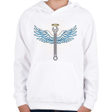 PRINTFASHION Angyali szerelő - Gyerek kapucnis pulóver - Fehér gyerek pulóver, kardigán