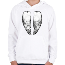 PRINTFASHION Angyalszárny (zárt) - Gyerek kapucnis pulóver - Fehér gyerek pulóver, kardigán