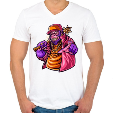 PRINTFASHION ANIMAL - Férfi V-nyakú póló - Fehér férfi póló