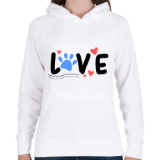 PRINTFASHION Animal love - Női kapucnis pulóver - Fehér