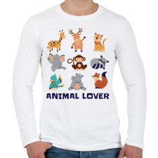 PRINTFASHION Animal lover - Férfi hosszú ujjú póló - Fehér férfi póló