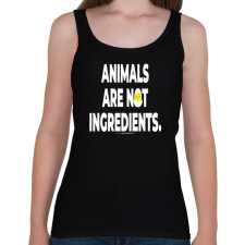 PRINTFASHION Animals are not ingredients. - vegán aktivista grafika #2 - Női atléta - Fekete női trikó