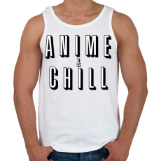 PRINTFASHION Anime & Chill - Férfi atléta - Fehér