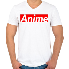 PRINTFASHION ANime - Férfi V-nyakú póló - Fehér