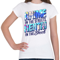 PRINTFASHION Anime in the streets - Női póló - Fehér