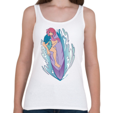 PRINTFASHION Anime lány szörföl  - Női atléta - Fehér női trikó