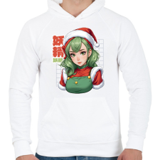PRINTFASHION Animés manó - Férfi kapucnis pulóver - Fehér férfi pulóver, kardigán