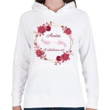 PRINTFASHION Anita - Női kapucnis pulóver - Fehér női pulóver, kardigán