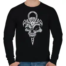 PRINTFASHION Ankh - Férfi pulóver - Fekete férfi pulóver, kardigán