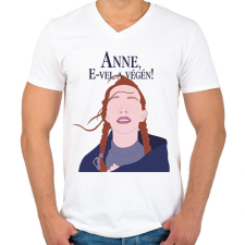 PRINTFASHION Anne, E-vel a végén! - Férfi V-nyakú póló - Fehér férfi póló