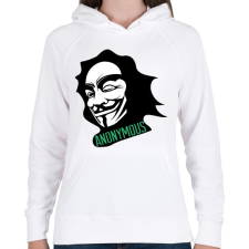 PRINTFASHION Anonymous - Női kapucnis pulóver - Fehér női pulóver, kardigán