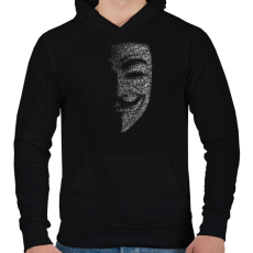 PRINTFASHION Anonymus (Fekete) - Férfi kapucnis pulóver - Fekete
