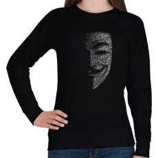 PRINTFASHION Anonymus (Fekete) - Női pulóver - Fekete