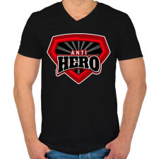PRINTFASHION ANTI HERO - Férfi V-nyakú póló - Fekete férfi póló