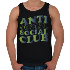PRINTFASHION Anti social social club - zöld - Férfi atléta - Fekete